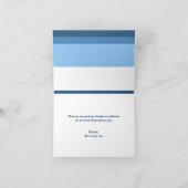 Modern Blue Strip Custom Dankeschön Karten (Innenseite)