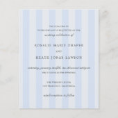 Modern Blue Stripes Elegant Budget Wedding Invite Flyer (Vorne)