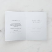 Modern Blue Stripes Elegant Wedding Einladung (Innenseite)