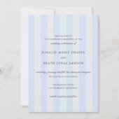 Modern Blue Stripes Elegant Wedding Einladung (Vorderseite)