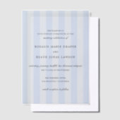 Modern Blue Stripes Elegant Wedding Pergament Einladungen (Versetzt)