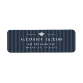 Modern Blue Stripes Graduation Return Address (Vorne)