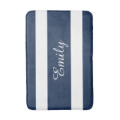 Modern Blue Stripes Mustername Badematte (Vorderseite Vertikal)