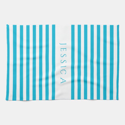 Modern Blue Stripes Mustername Geschirrtuch (Horizontal)