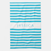Modern Blue Stripes Mustername Geschirrtuch (Vertikal)