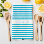 Modern Blue Stripes Mustername Geschirrtuch