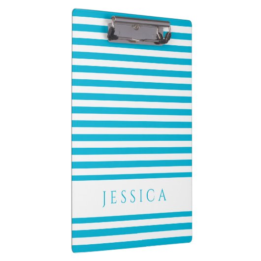 Modern Blue Stripes Mustername Klemmbrett (Rechts)