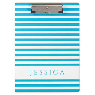 Modern Blue Stripes Mustername Klemmbrett