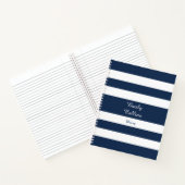 Modern Blue Stripes Mustername Notizblock (Innenseite)