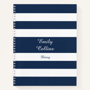 Modern Blue Stripes Mustername Notizblock