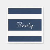 Modern Blue Stripes Mustername Serviette (Vorderseite)