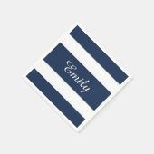Modern Blue Stripes Mustername Serviette (Ecke)