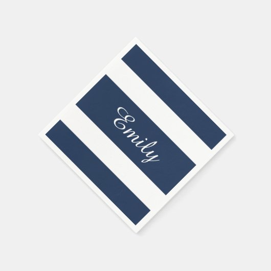 Modern Blue Stripes Mustername Serviette (Ecke)