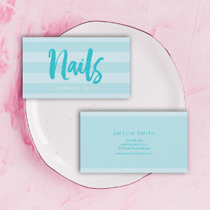 Modern Blue Stripes Pinselstriche mit Pinsel Visitenkarte