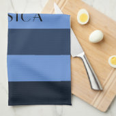 Modern Blue Striping Mustername Geschirrtuch (Viertel Falte)