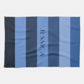 Modern Blue Striping Mustername Geschirrtuch (Horizontal)