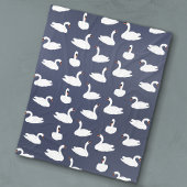 Modern Blue Swan Pattern Fleece Blanket