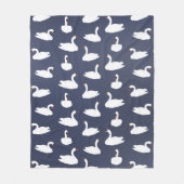 Modern Blue Swan Pattern Fleece Blanket (Vorderseite)