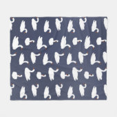 Modern Blue Swan Pattern Fleece Blanket (Vorderseite (Horizontal))