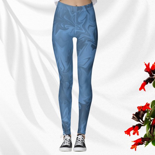 Modern Blue Swirl Leggings