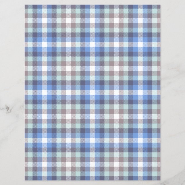 Modern Blue Tartan Kariertes Musterbuch (Vorderseite)