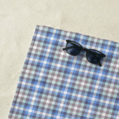 Modern Blue Taupe Tartan Kariert Strandtuch (Beispiel)