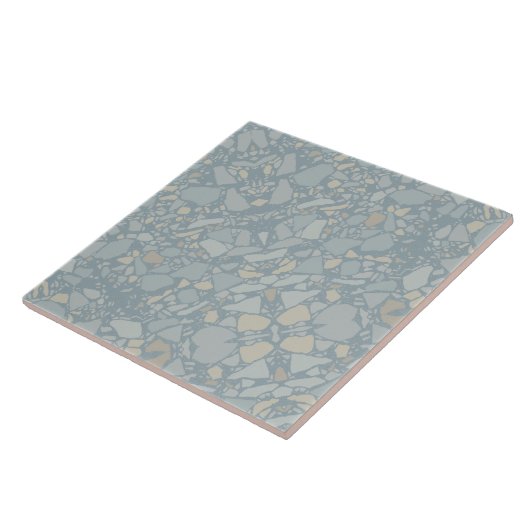 Modern Blue Terrazzo Effect Tile Fliese (Seite)
