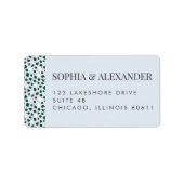 Modern Blue Terrazzo & Emerald Adressaufkleber (Vorne)