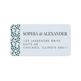 Modern Blue Terrazzo & Emerald Adressaufkleber