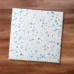Modern Blue Terrazzo Muster Keramik Tile Fliese<br><div class="desc">Diese Keramik Kachel hat ein Terrazzo-Imitat mit winzigen Flecken in blauen Farbtönen auf weißem Hintergrund. Passen Sie es mit Ihren eigenen Farben an,  indem Sie auf Design bearbeiten klicken.</div>