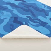 Modern Blue Texture Camouflage Camouflage Muster Sherpadecke (3/4)