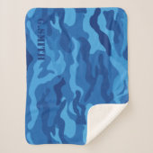 Modern Blue Texture Camouflage Camouflage Muster Sherpadecke (Vorderseite)
