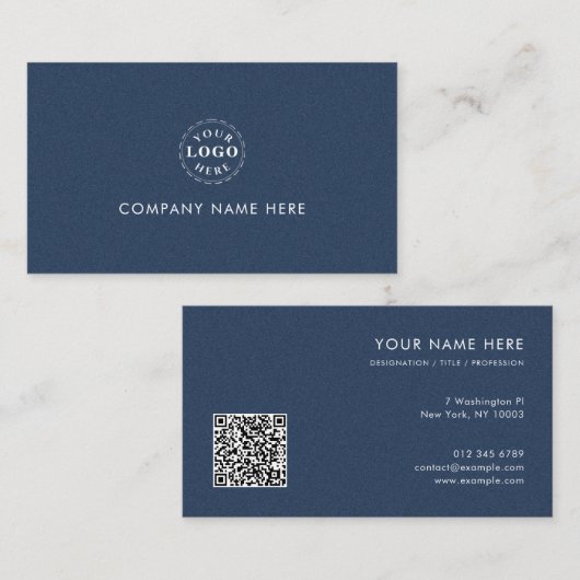 Modern Blue Texture Professional Identity Business Visitenkarte (Vorne/Hinten)