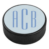 Modern Blue Three Letter Monogram Eishockey Puck (3/4)