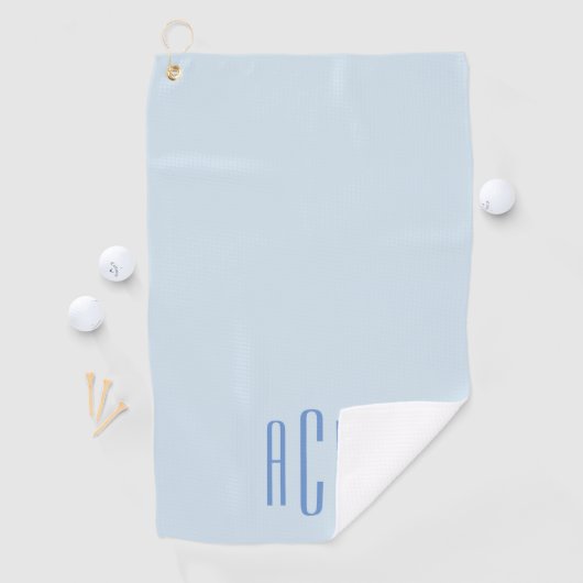 Modern Blue Three Letter Monogram Golfhandtuch (Insitu)