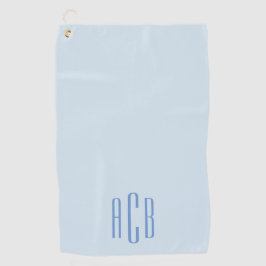 Modern Blue Three Letter Monogram Golfhandtuch