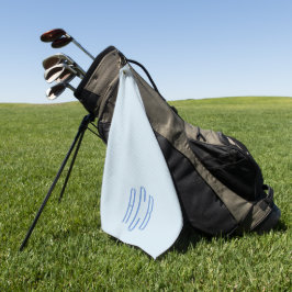 Modern Blue Three Letter Monogram Golfhandtuch