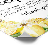 Modern Blue Tile Lemons Brautparty Rezept Zeichen Poster (Ecke)