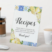 Modern Blue Tile Lemons Brautparty Rezept Zeichen Sockelschild (In SItu)