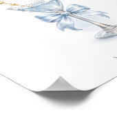 Modern Blue Tini Bow One Boy Baby Shower Welcome Poster (Ecke)