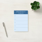 Modern Blue To Do List mit Name Post-it Klebezettel (Büro)