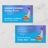 Modern blue tone cleaning service  visitenkarte (Vorne/Hinten)