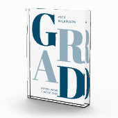 Modern Blue Trendy Typografy Abschluss Fotoblock (Rechts)