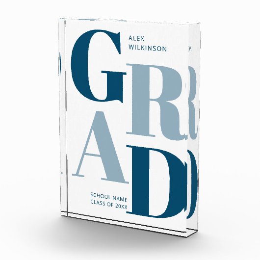 Modern Blue Trendy Typografy Abschluss Fotoblock (Rechts)