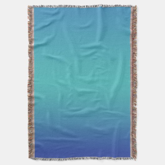 Modern Blue Turquoise Ombre Gradient Decke (Vorderseite Vertikal)