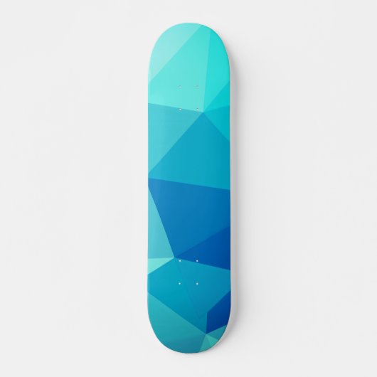 Modern Blue Turquoise Shade Geometric Muster Skateboard (Vorne)