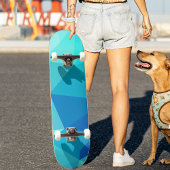 Modern Blue Turquoise Shade Geometric Muster Skateboard