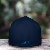 Modern Blue Typografie Grace Life Monogram Bestickte Baseballkappe