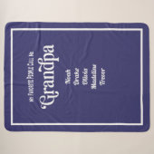 Modern Blue Typografy Favorite Opa Sherpadecke (Vorderseite (Horizontal))