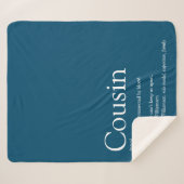 Modern Blue Typographic Fun Cooler Cousin Zitat Sherpadecke (Vorderseite (Horizontal))
